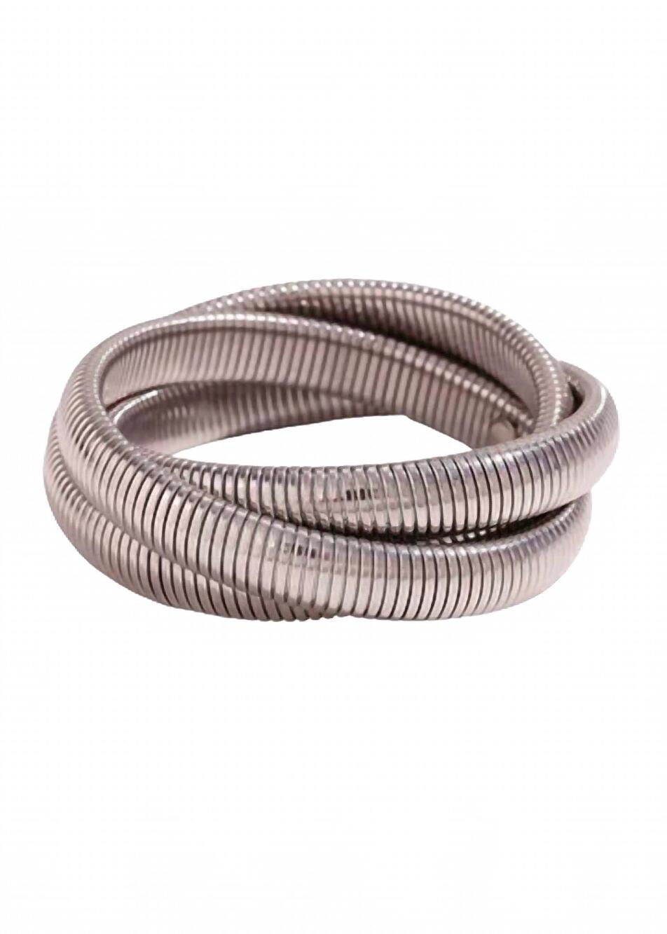 NEW HJANE JEWELS women's multi layer tube bracelet in silver